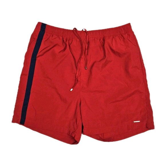 Hugo Boss Swim Shorts Men's XL Red Lined Stretch Waist Drawstring Boardshorts - Picture 1 of 11